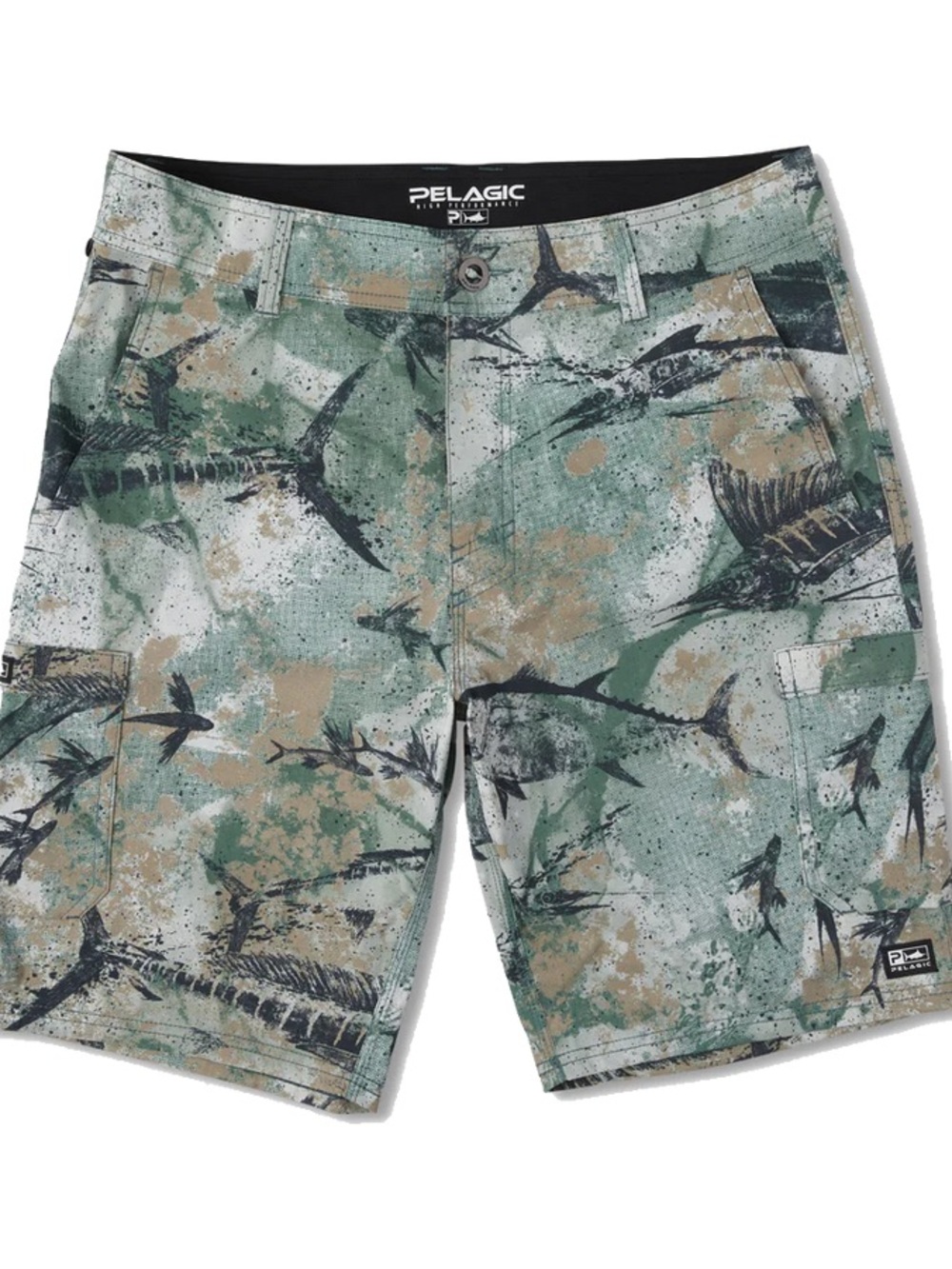 Pelagic Madeira Cargo Hybrid fishing shorts camouflage Size 32x9